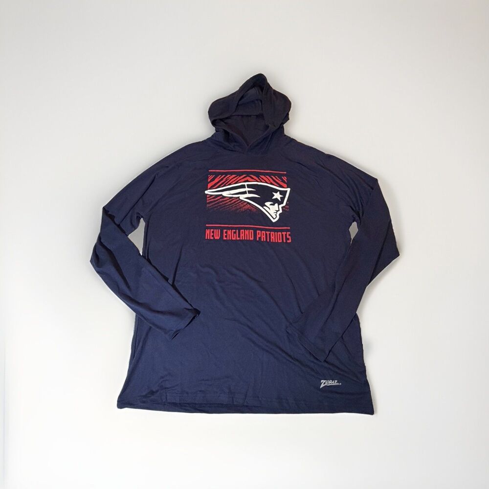 New England Patriots Zubaz Hooded Long Sleeve Shirt Men’s XL NWT NFL Performance